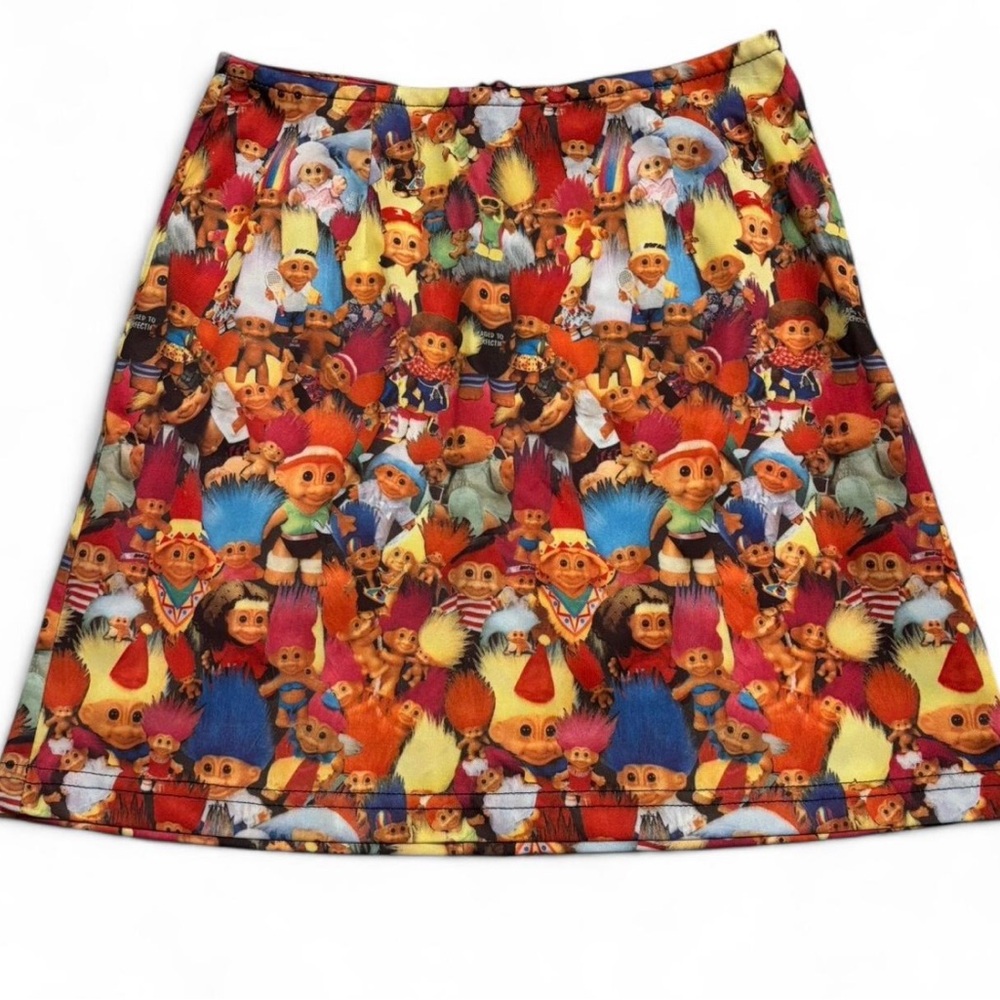 Extremely Rare 💎 Vintage 90s Women’s Express Tricot Skirt w/ Trolls